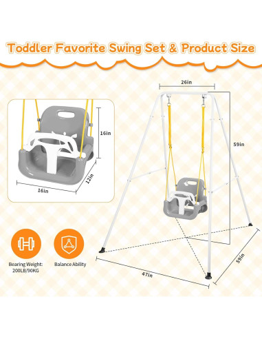 Columpio 3 en 1 UMIKOOL para Bebés y Niños hasta 10 Años