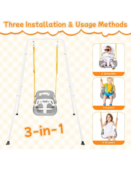 Columpio 3 en 1 UMIKOOL para Bebés y Niños hasta 10 Años Columpio 3 en 1 UMIKOOL para Bebés y Niños hasta 10 Años