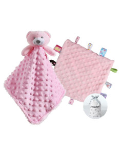 Manta de Seguridad CREVENT Oso Rosa 22x22cm para Bebés