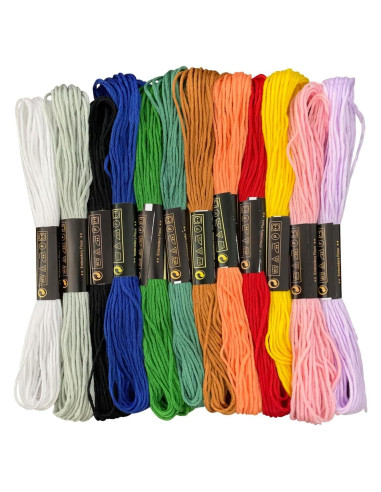 Hilo de Bordado Arcoíris Newkita - 12 Madejas 8m cada una