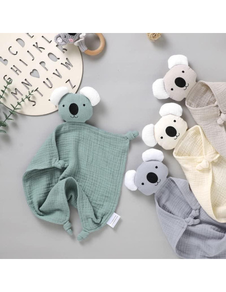 Manta de Seguridad para Bebés LAWKUL Koala Gris 40x40 cm Manta de Seguridad para Bebés LAWKUL Koala Gris 40x40 cm