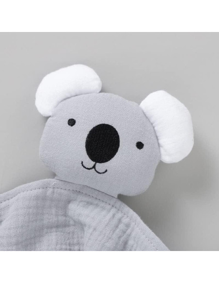 Manta de Seguridad para Bebés LAWKUL Koala Gris 40x40 cm Manta de Seguridad para Bebés LAWKUL Koala Gris 40x40 cm