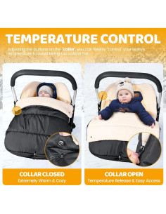 Cubierta de Asiento de Auto para Bebés Orzbow Invierno, Negro 2
