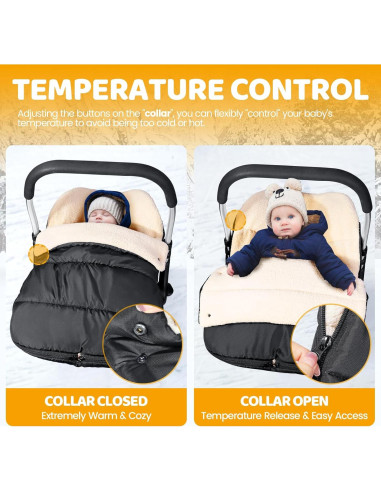 Cubierta de Asiento de Auto para Bebés Orzbow Invierno, Negro