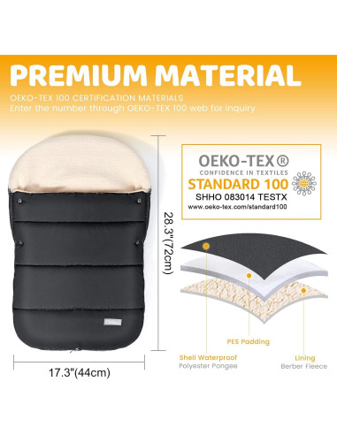 Cubierta de Asiento de Auto para Bebés Orzbow Invierno, Negro