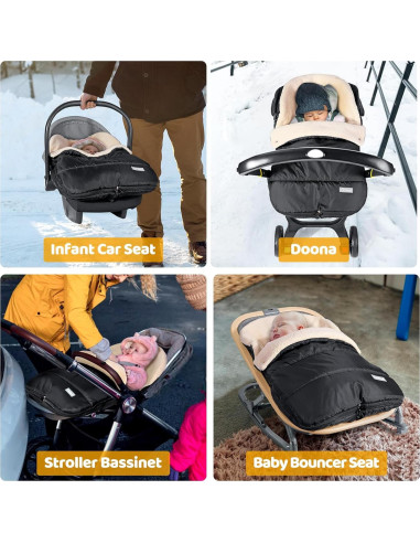 Cubierta de Asiento de Auto para Bebés Orzbow Invierno, Negro