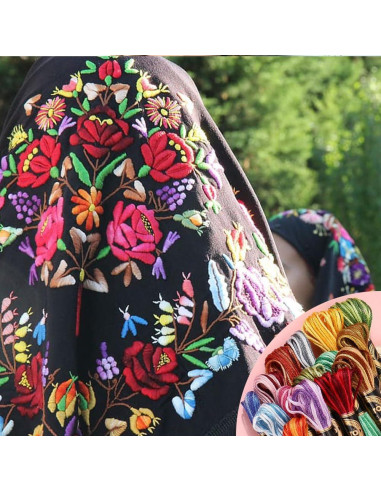 Hilo de Bordado de Poliéster CABODYALS 18 Madejas Arcoíris