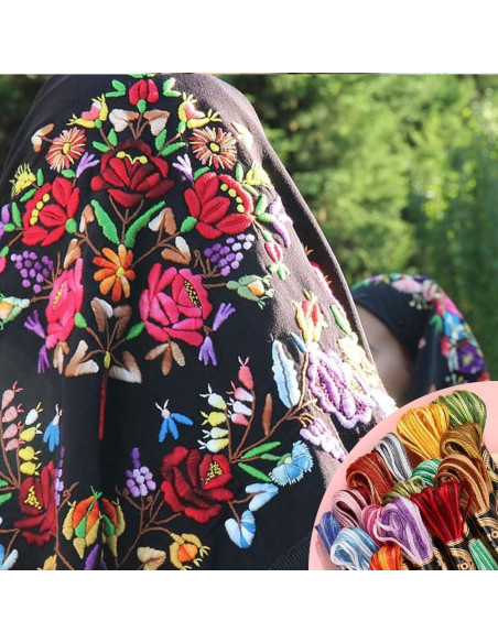 Hilo de Bordado de Poliéster CABODYALS 18 Madejas Arcoíris