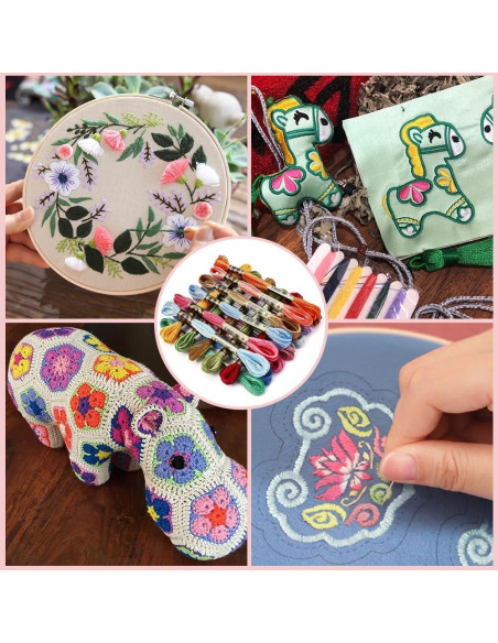 Hilo de Bordado de Poliéster CABODYALS 18 Madejas Arcoíris