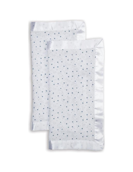 Juego de Mantitas de Seguridad Lulujo 100% Algodón Estrellas 40.64 cm Juego de Mantitas de Seguridad Lulujo 100% Algodón Estrellas 40.64 cm
