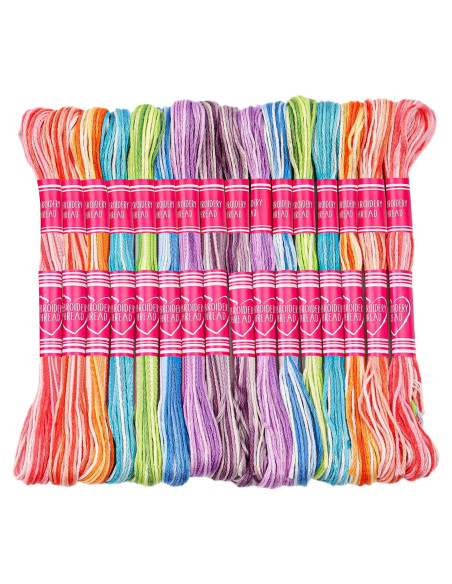 16 Madejas Hilo de Bordado Dercuy 8m Algodón Colorido DIY