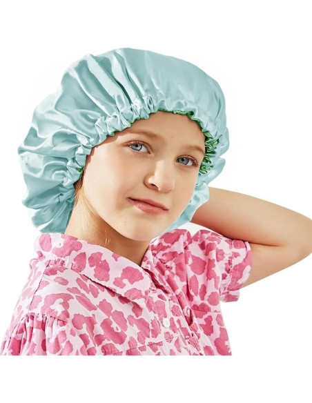 Gorro de Sueño de Satén ELIHAIR Ajustable para Niños X-Large Gorro de Sueño de Satén ELIHAIR Ajustable para Niños X-Large