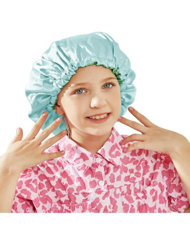 Gorro de Sueño de Satén ELIHAIR Ajustable para Niños X-Large