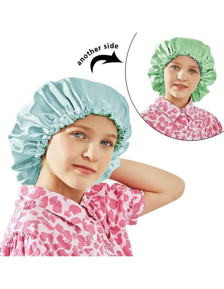 Gorro de Sueño de Satén ELIHAIR Ajustable para Niños X-Large Gorro de Sueño de Satén ELIHAIR Ajustable para Niños X-Large