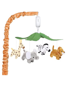 Móvil Musical de Cuna CLYMENE Animales de Safari 12 Canciones