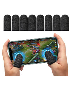 Dedales Gamer CNHIDEE 8PCS Fibra Plateada 0.15mm Antisudor