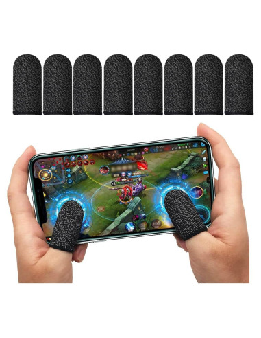 Dedales Gamer CNHIDEE 8PCS Fibra Plateada 0.15mm Antisudor