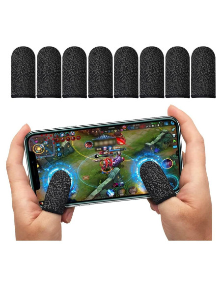 Dedales Gamer CNHIDEE 8PCS Fibra Plateada 0.15mm Antisudor