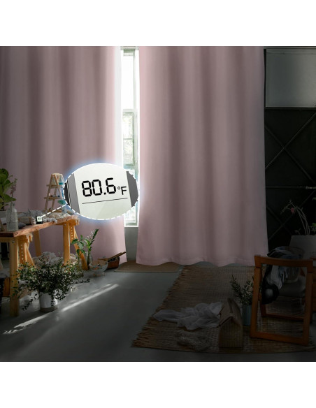 Cortinas Opacas QUEMAS Rosa 63x52 cm Aislantes Térmicos 2 Paneles