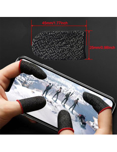 Dedales Gamer CNHIDEE 8PCS Fibra Plateada 0.15mm Antisudor 2