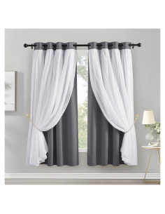 Cortinas Blackout PONY DANCE 132x160 cm Gris - 2 Paneles