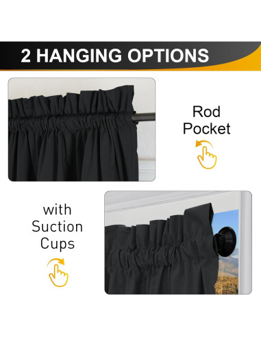 Cortina Opaca Portátil NICETOWN 132x213 cm Negra
