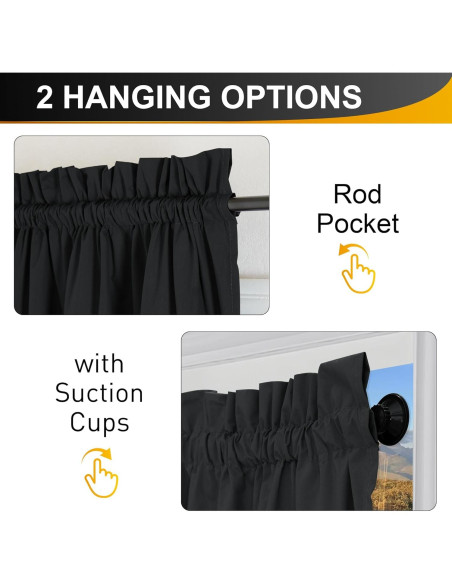 Cortina Opaca Portátil NICETOWN 132x213 cm Negra