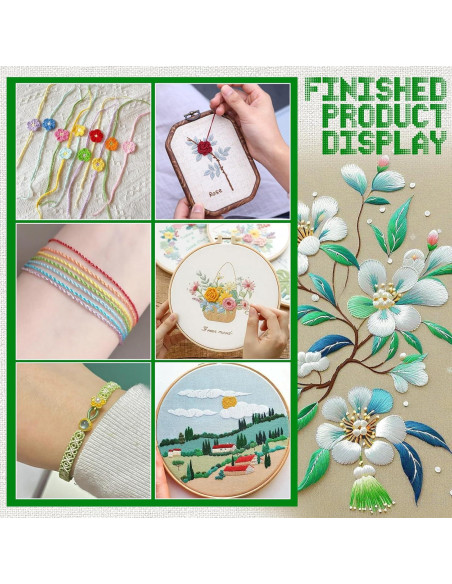 16 Madejas Hilo de Bordado Dercuy 8m Algodón Colorido DIY