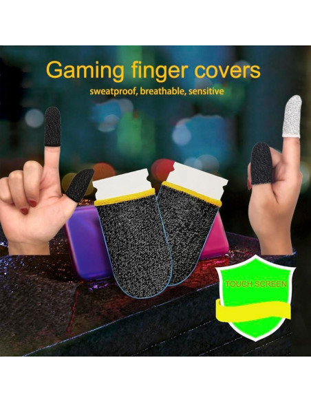 Dedales Gamer CNHIDEE 8PCS Fibra Plateada 0.15mm Antisudor