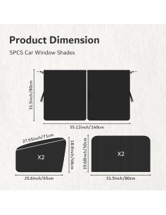 5 Sombrillas Magnéticas para Ventanas de Auto YGDMD - Oscurecimiento y Privacidad 2