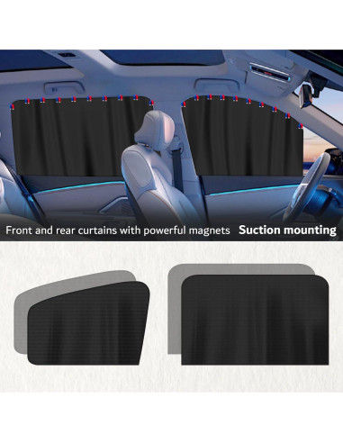 5 Sombrillas Magnéticas para Ventanas de Auto YGDMD - Oscurecimiento y Privacidad