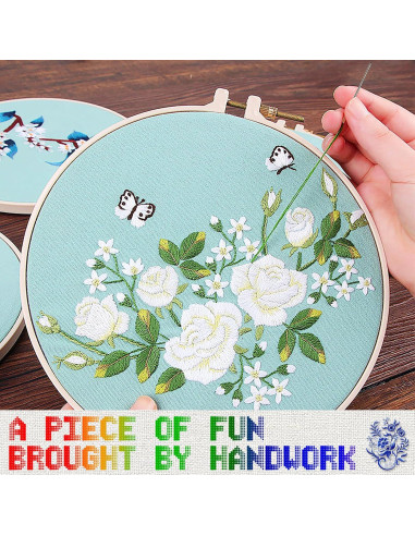 16 Madejas Hilo de Bordado Dercuy 8m Algodón Colorido DIY