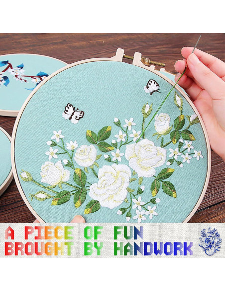 16 Madejas Hilo de Bordado Dercuy 8m Algodón Colorido DIY