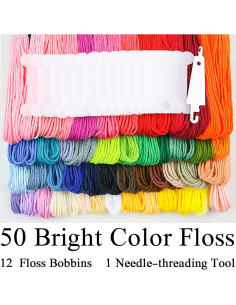 Hilo de Bordado Similane 50 Madejas Color Arcoíris 8m 2