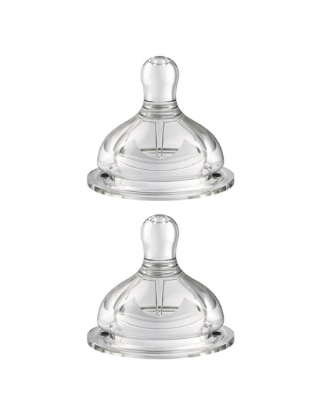 Tetina de Biberón Closer to Nature 100% Silicona Anticólico 2 Pzas