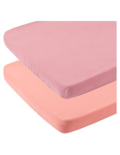 Sábanas de Muselina para Cuna Onacosht 83.8x48.3cm 2 Piezas Rosa Violeta