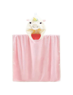 Poncho de Toalla con Capucha Unicornio Rosa ARNUAETY 130x70cm