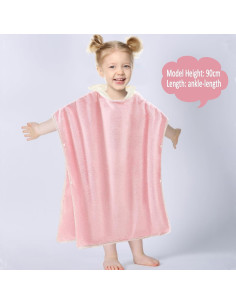 Poncho de Toalla con Capucha Unicornio Rosa ARNUAETY 130x70cm 2
