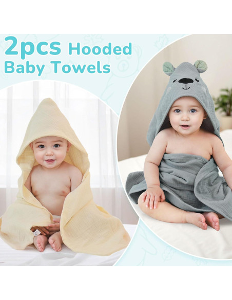 Toallas de Baño con Capucha Unicorn Castle 2 Piezas Muselina