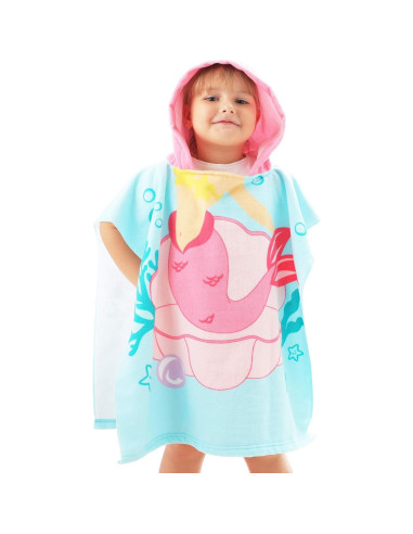 Toalla de Playa con Capucha NovForth Sirena Rosa 61x61cm