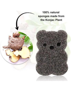 Esponja de Baño Natural Konjac para Bebés - Paquete de 3 Oso 2