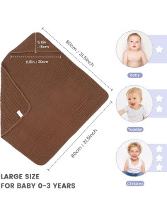 Toallas de Bebé con Capucha FUNUPUP 2 Piezas 81x81 cm Algodón 2