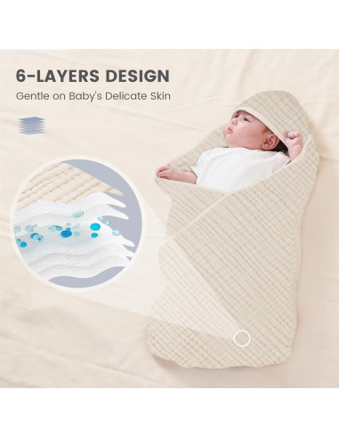 Toallas de Bebé con Capucha FUNUPUP 2 Piezas 81x81 cm Algodón