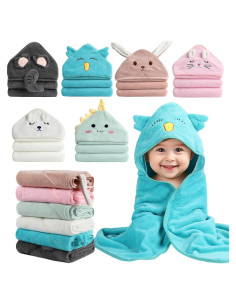 Paquete de 6 Toallas de Baño con Capucha VZZNN 81x81 cm