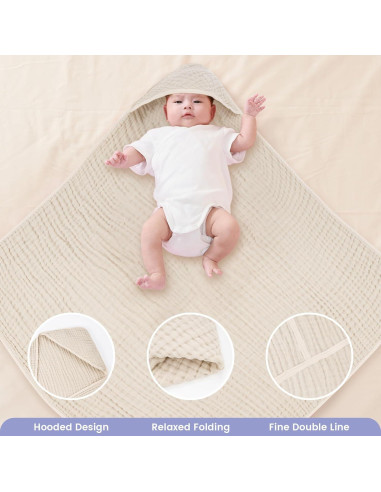 Toallas de Bebé con Capucha FUNUPUP 2 Piezas 81x81 cm Algodón