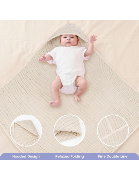 Toallas de Bebé con Capucha FUNUPUP 2 Piezas 81x81 cm Algodón
