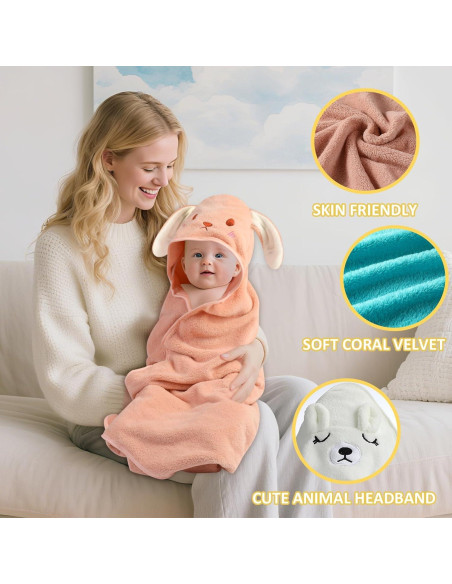 Paquete de 6 Toallas de Baño con Capucha VZZNN 81x81 cm