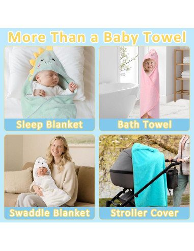 Paquete de 6 Toallas de Baño con Capucha VZZNN 81x81 cm