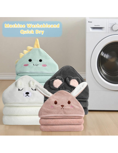 Paquete de 6 Toallas de Baño con Capucha VZZNN 81x81 cm