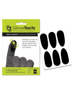 Etiquetas Táctiles GloveTacts para Guantes - 6 Piezas - Negro